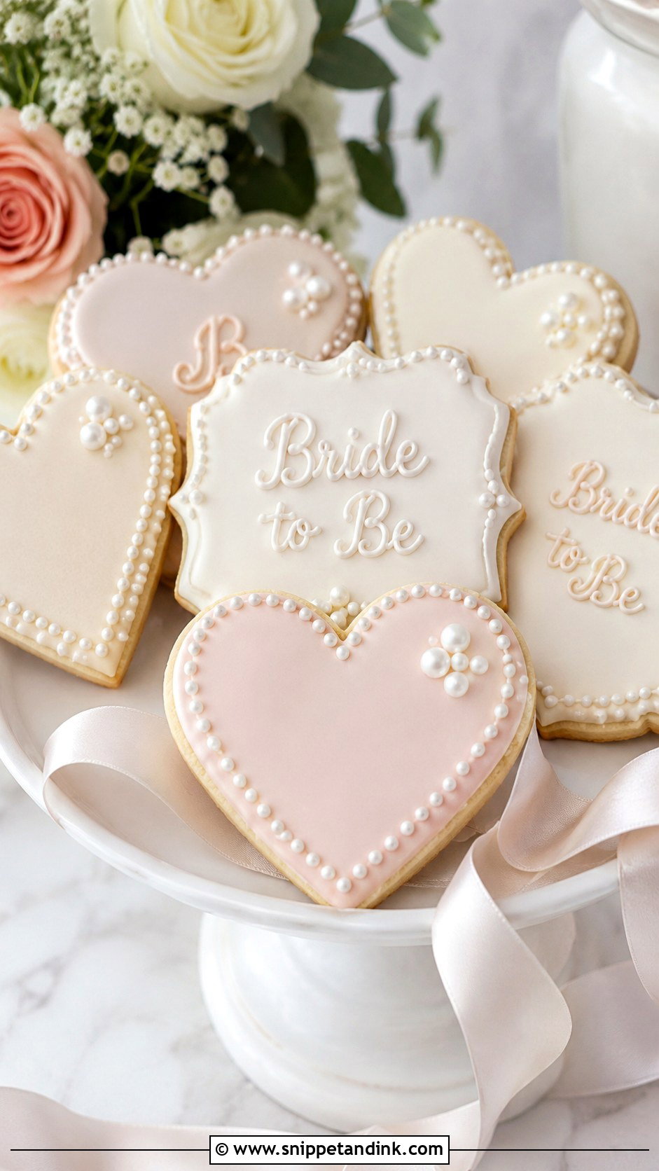 Pearl Bridal Cookies - Snippet and Ink - 20 Bridal Cookies