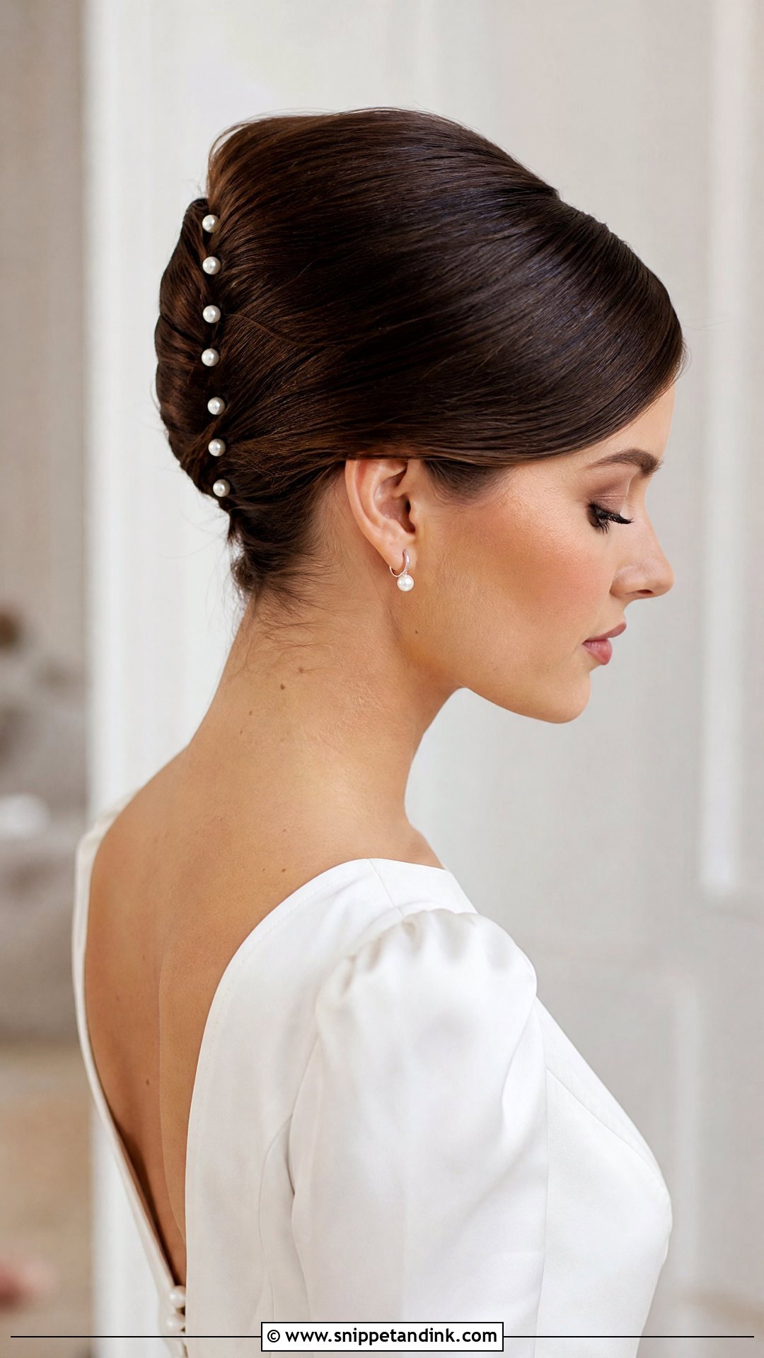Pearl Bridal French Twist - Snippet and Ink - 15 Bridal Hairstyles with Pearls