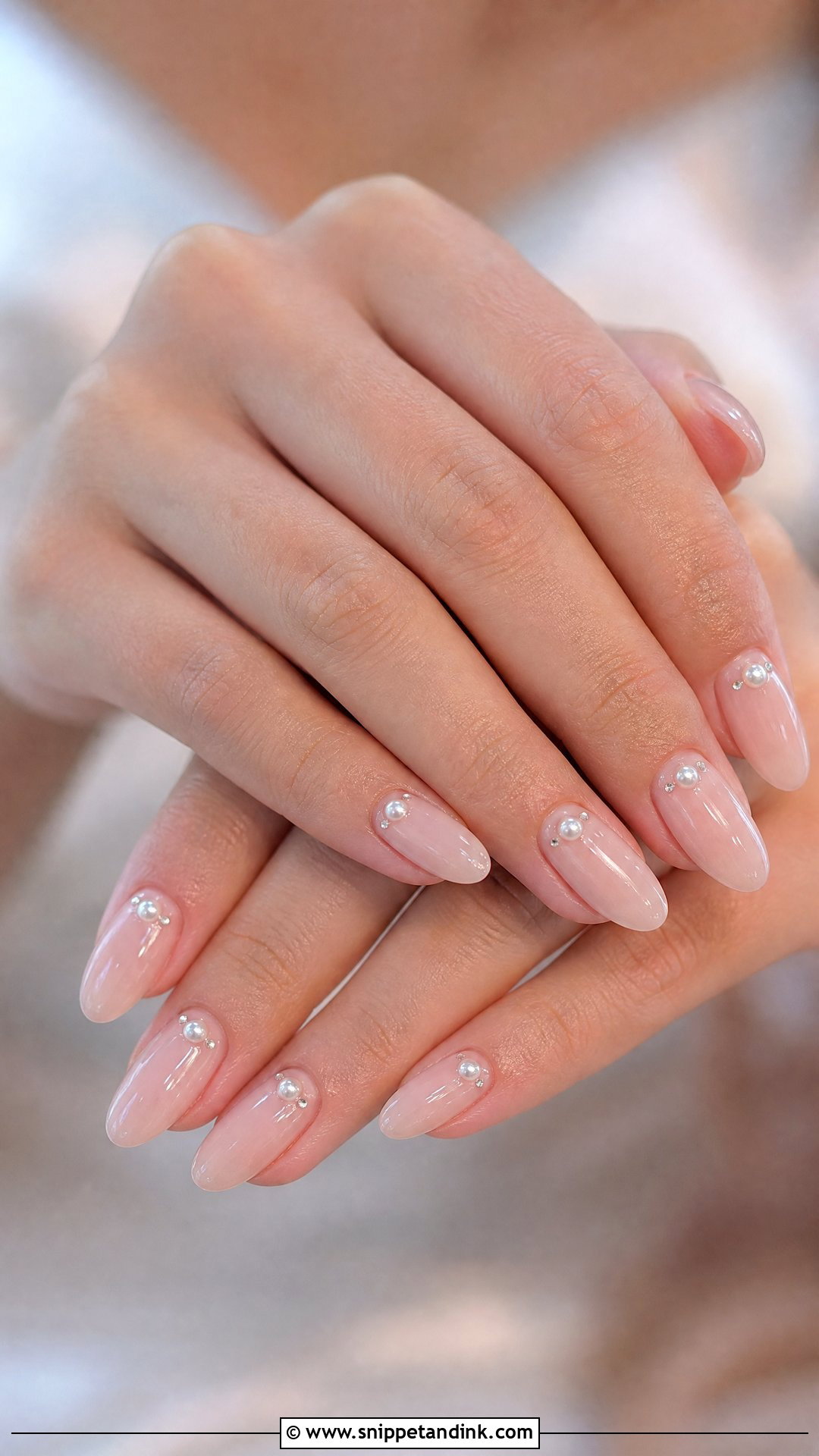 Pearl Bridal Gel Nails - Snippet and Ink - 25 Bridal Gel Nails