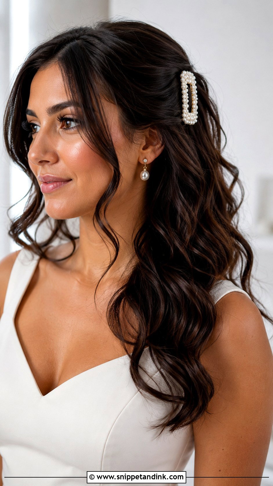 Pearl Bridal Hair Clip - Snippet and Ink - 15 Pearl Wedding Hair Pieces