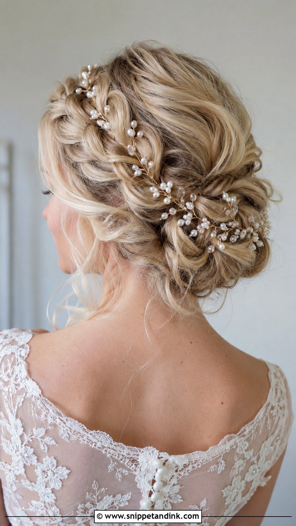 Pearl Bridal Hair Comb For Braided Updo - Snippet and Ink - 15 Pearl Bridal Hair Combs