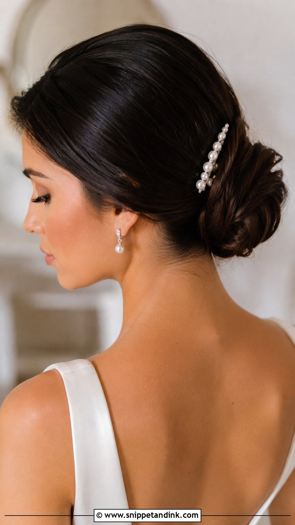 Pearl Bridal Hair Comb For Chignon - Snippet and Ink - 15 Pearl Bridal Hair Combs