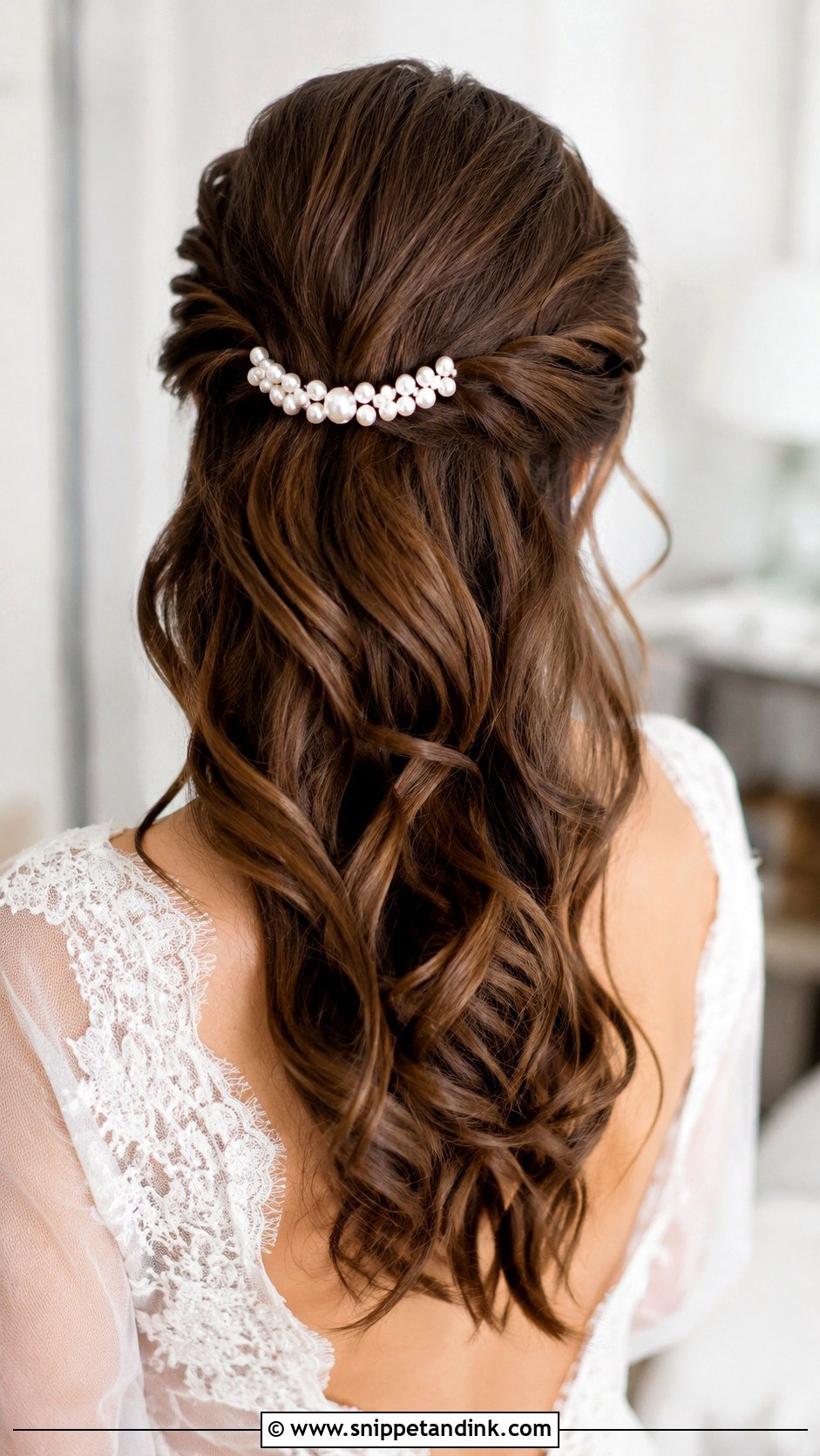 Pearl Bridal Hair Comb For Half Up Hair - Snippet and Ink - 15 Pearl Bridal Hair Combs
