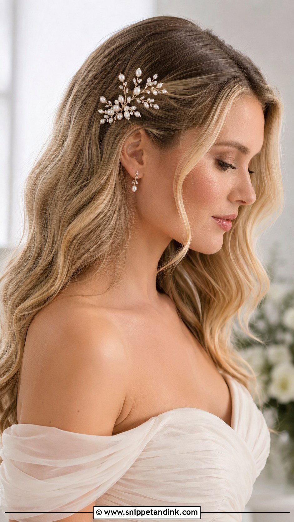 Pearl Bridal Hair Comb For Loose Waves - Snippet and Ink - 15 Pearl Bridal Hair Combs
