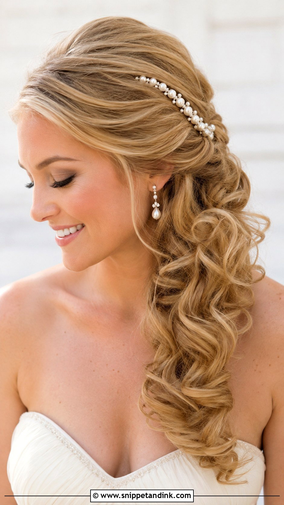 Pearl Bridal Hair Comb For Side Swept Hair - Snippet and Ink - 15 Pearl Bridal Hair Combs