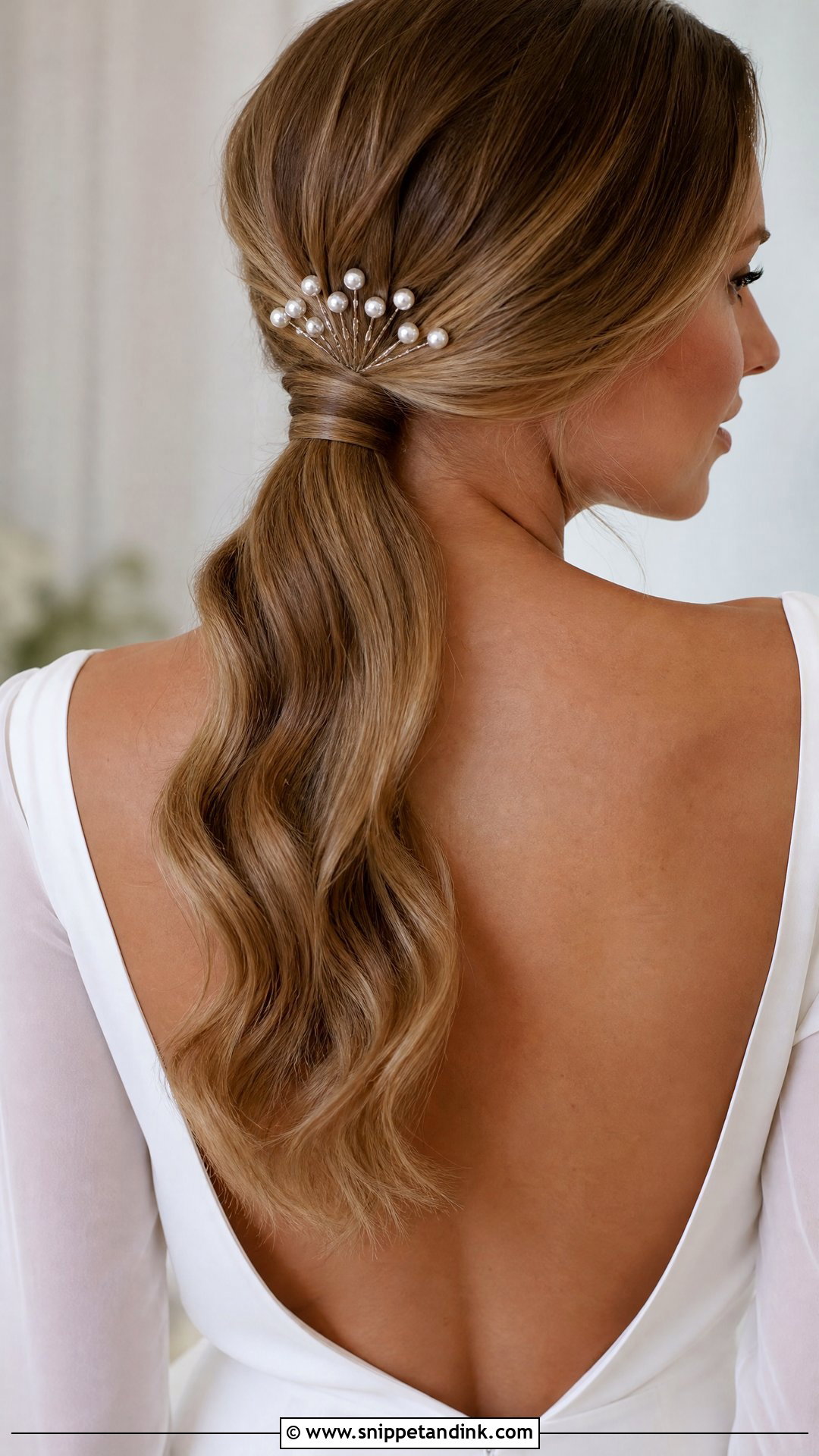 Pearl Bridal Hair Pins Low Ponytail - Snippet and Ink - 20 Pearl Bridal Hair Pins