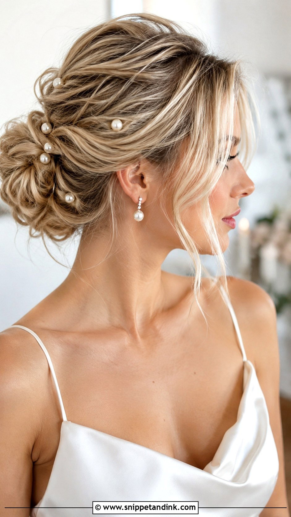 Pearl Bridal Hair - Snippet and Ink - 15 Summer Bride Hair Ideas