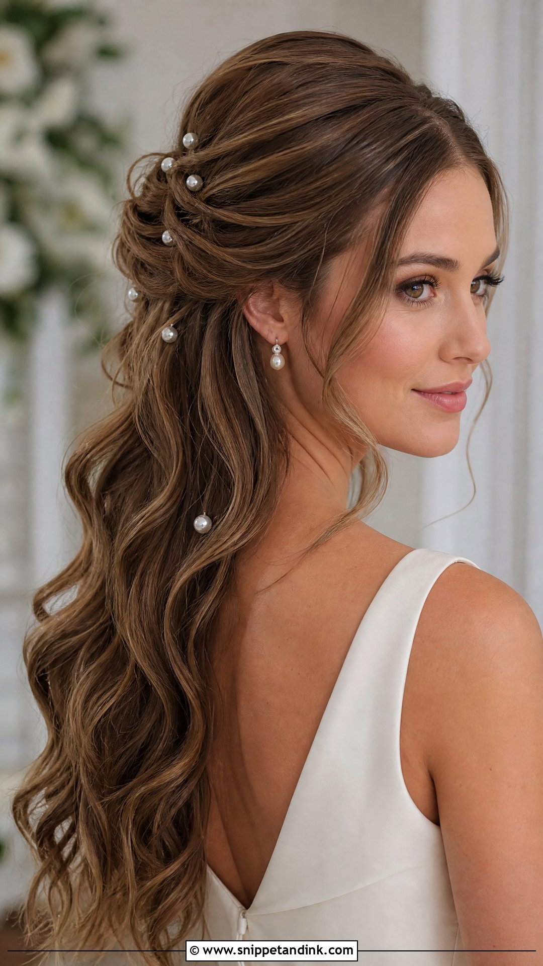 Pearl Bridal Hairstyle For Long Hair - Snippet and Ink - 15 Elegant Bridal Hairstyles for Long Hair