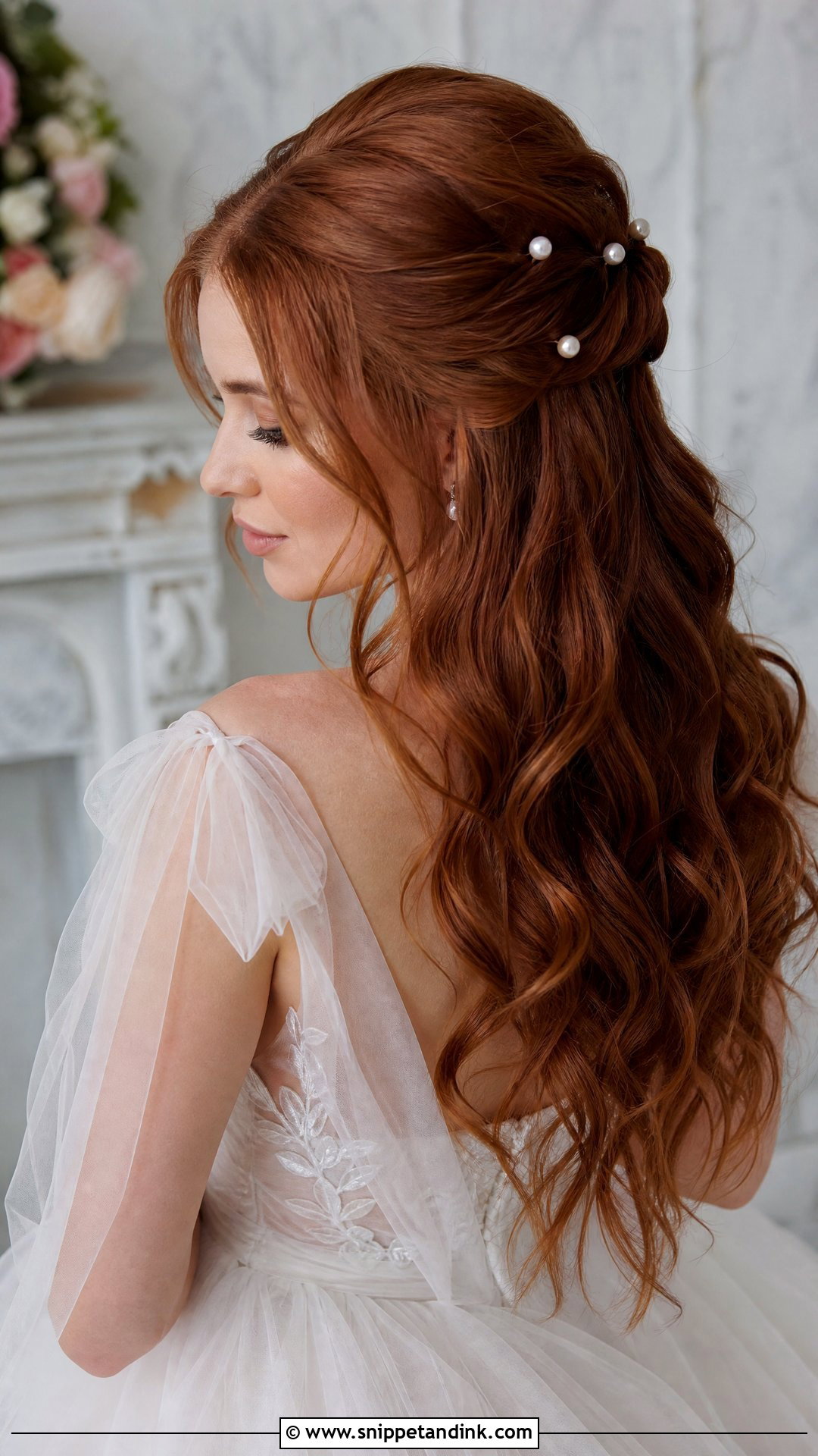 Pearl Bridal Half Up Hair - Snippet and Ink - 15 Bridal Hairstyles with Pearls