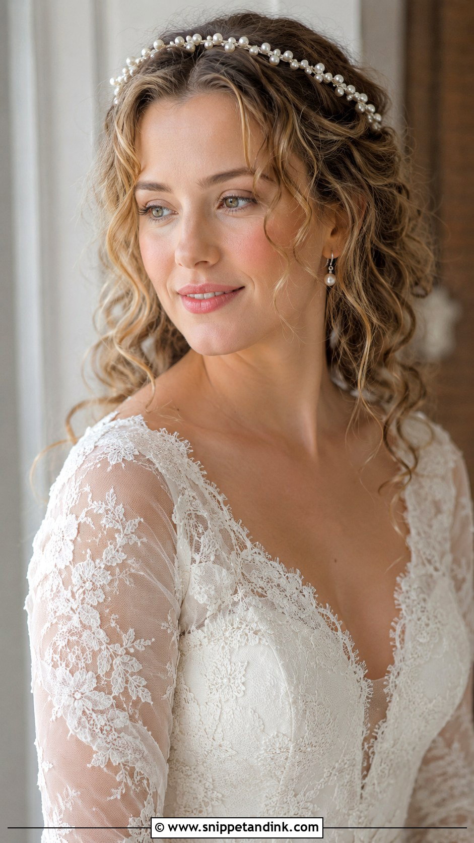 Pearl Bridal Halo Headpiece - Snippet and Ink - 15 Pearl Wedding Hair Pieces