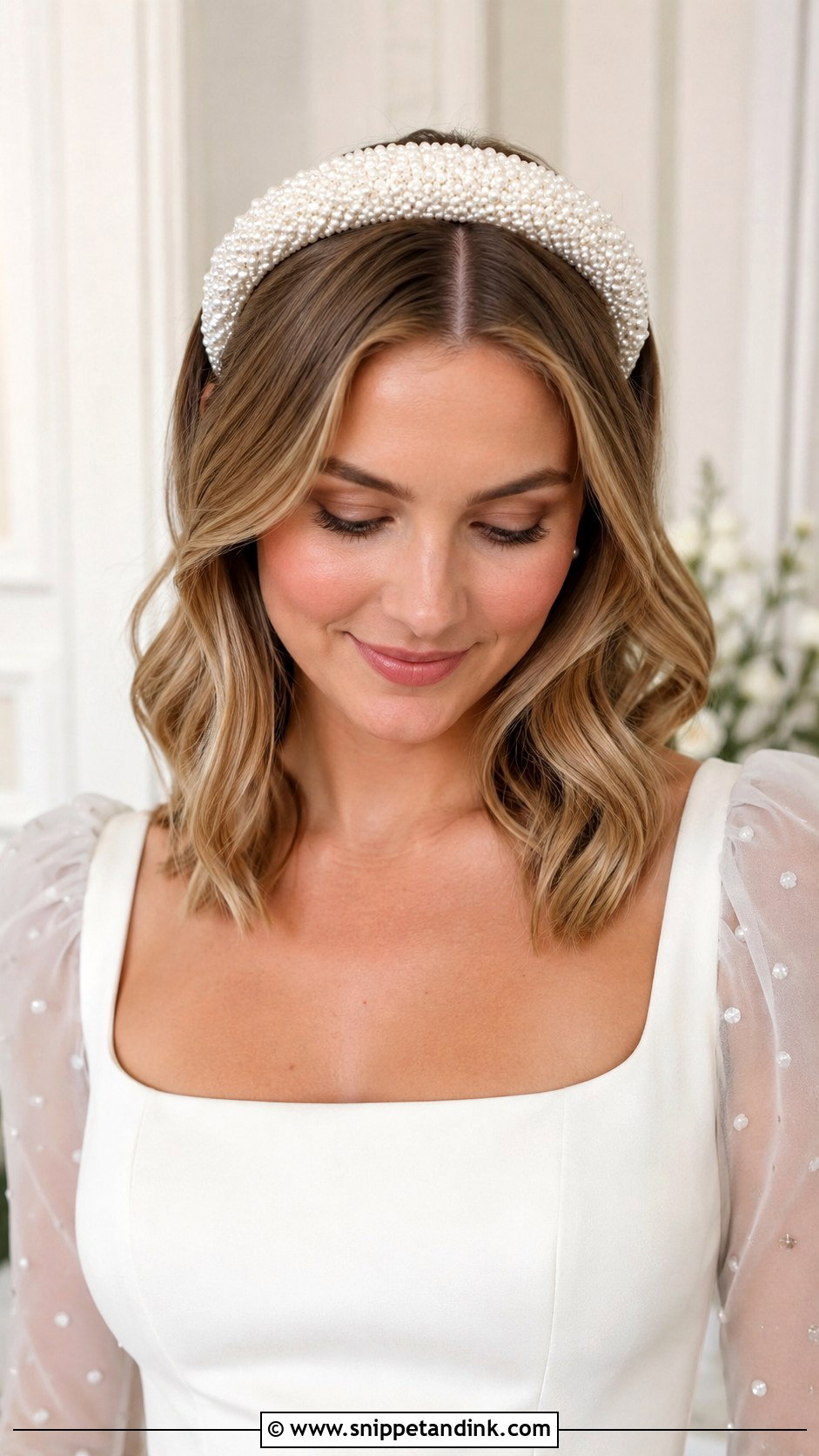 Pearl Bridal Headband - Snippet and Ink - 15 Pearl Wedding Hair Pieces