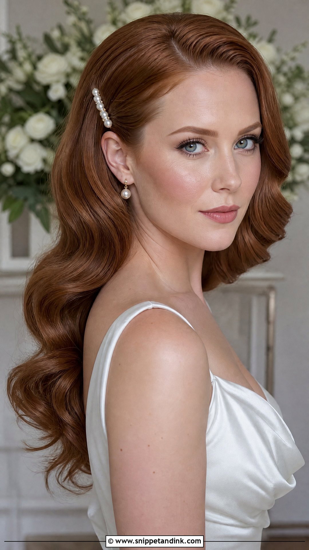 Pearl Bridal Hollywood Waves - Snippet and Ink - 15 Bride Hair Pearls