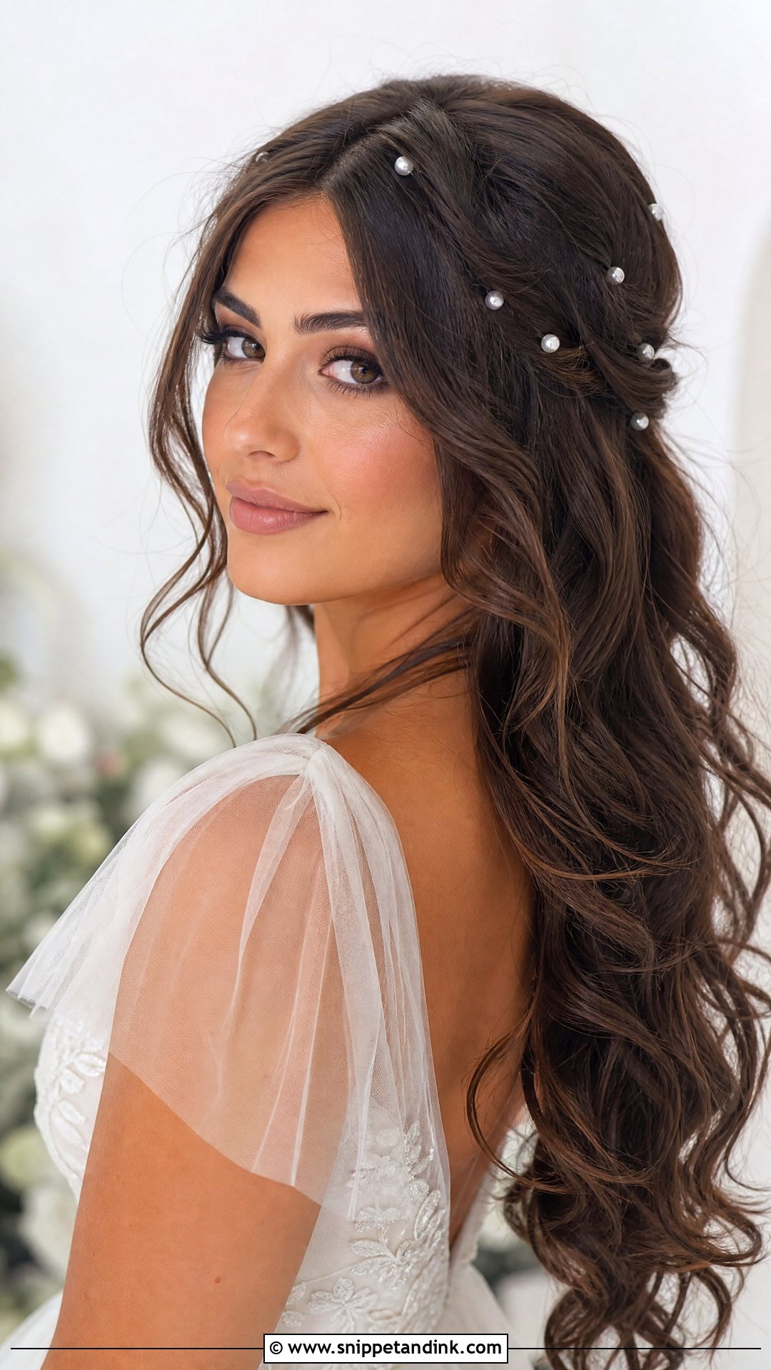 Pearl Bridal Loose Waves - Snippet and Ink - 15 Bride Hair Pearls