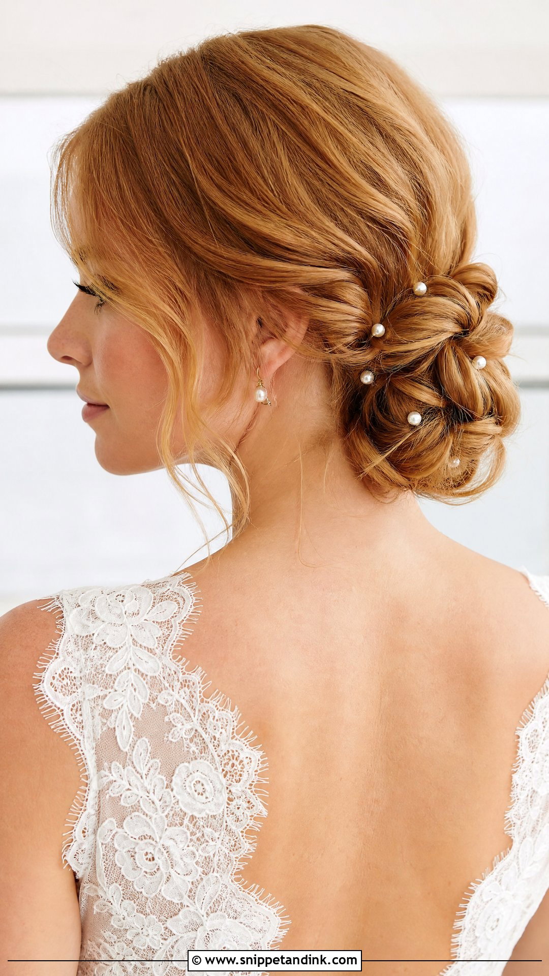 Pearl Bridal Low Bun - Snippet and Ink - 15 Bridal Hairstyles with Pearls
