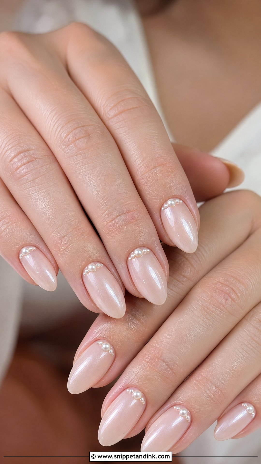 Pearl Bridal Nails - Snippet and Ink - 35 Bridal Nails Wedding