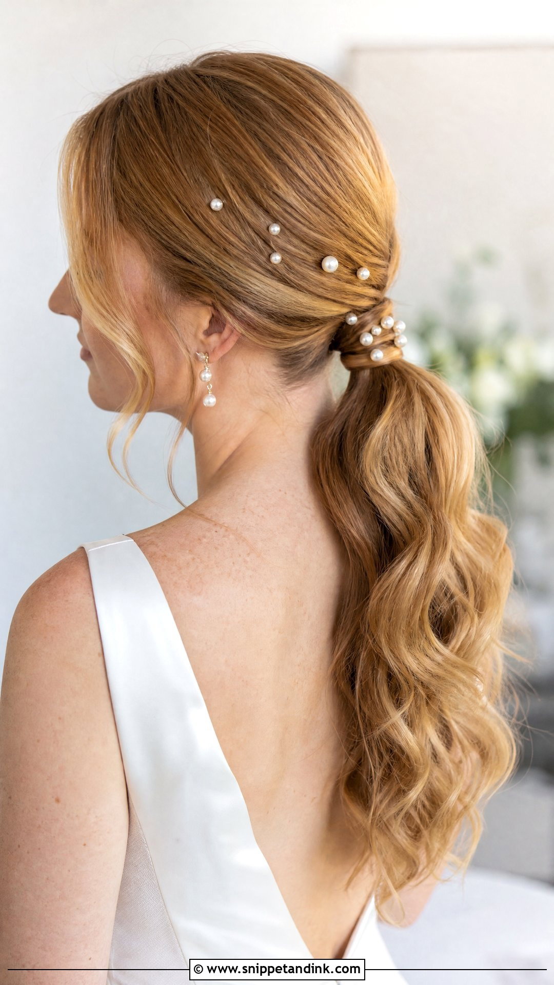 Pearl Bridal Ponytail - Snippet and Ink - 15 Bridal Pony Hairstyles