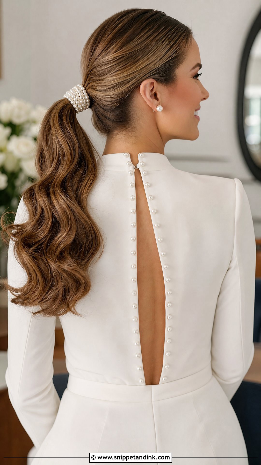 Pearl Bridal Ponytail - Snippet and Ink - 15 Bride Hair Pearls