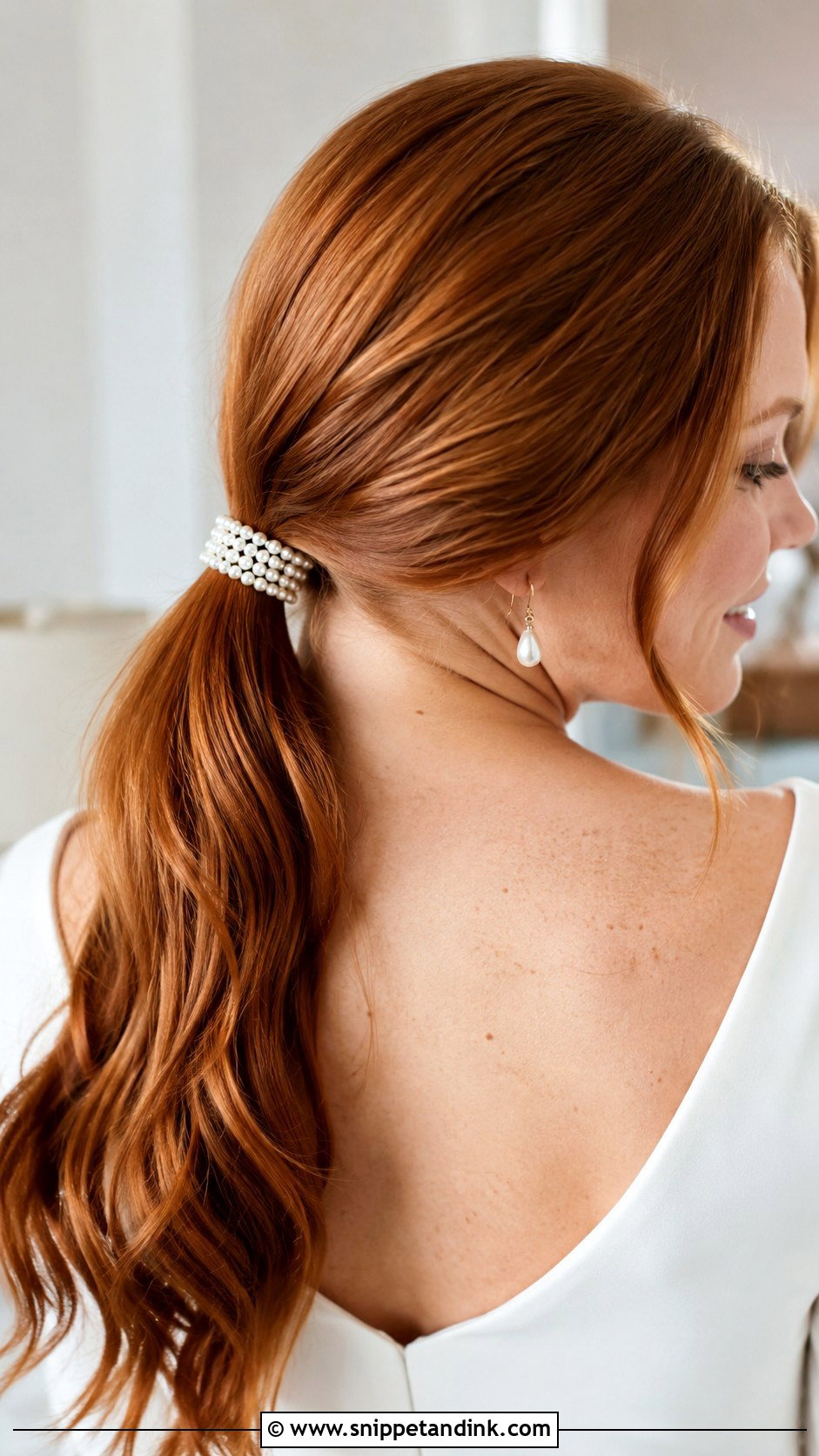 Pearl Bridal Ponytail Cuff - Snippet and Ink - 15 Pearl Wedding Hair Pieces