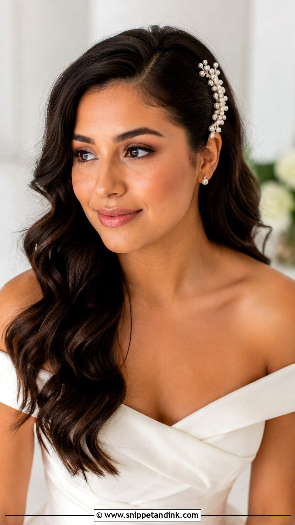 Pearl Bridal Side Comb - Snippet and Ink - 15 Pearl Wedding Hair Pieces
