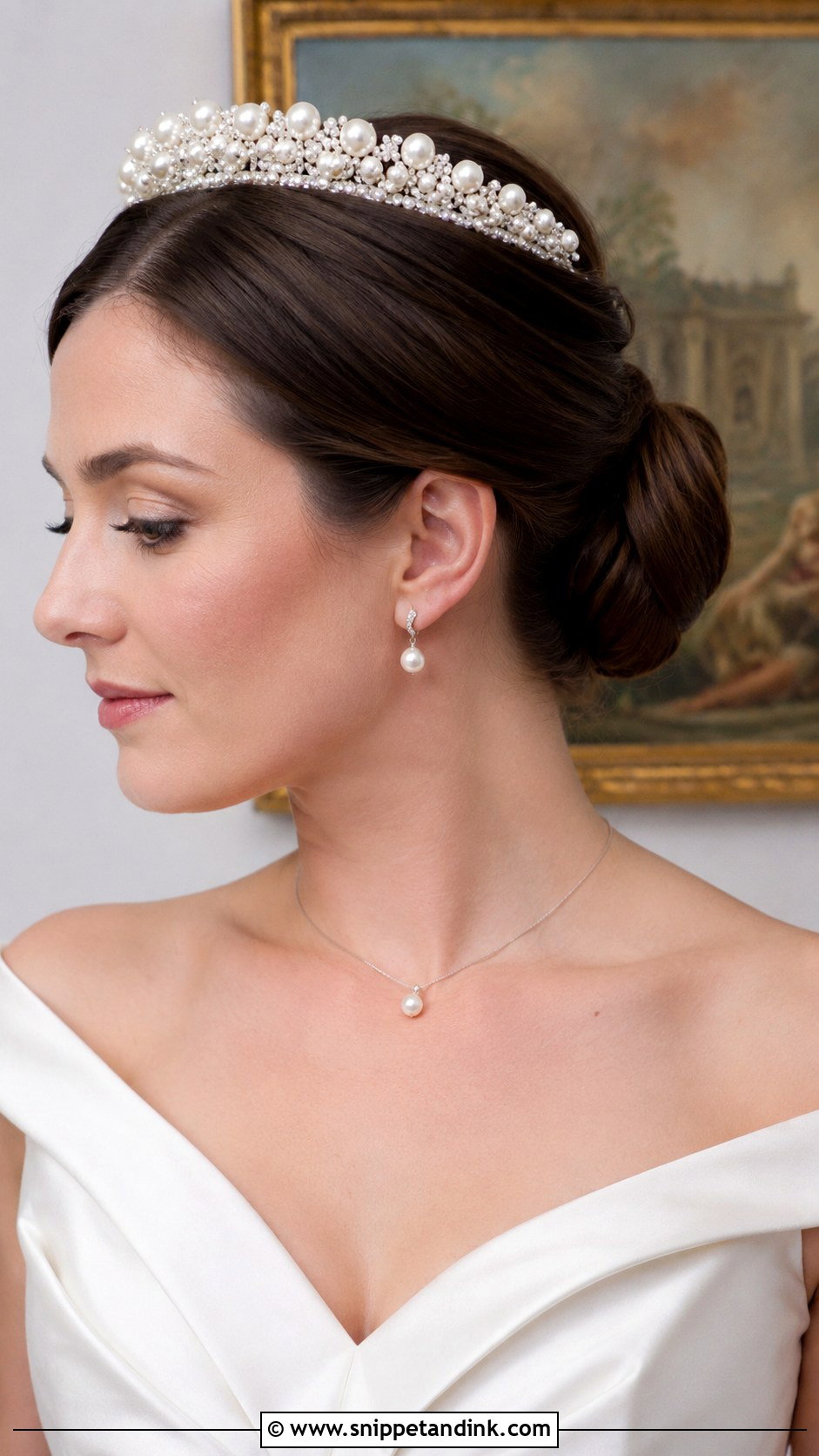 Pearl Bridal Tiara for Classic Weddings - Snippet and Ink - 20 Bridal Hair Jewelry Ideas