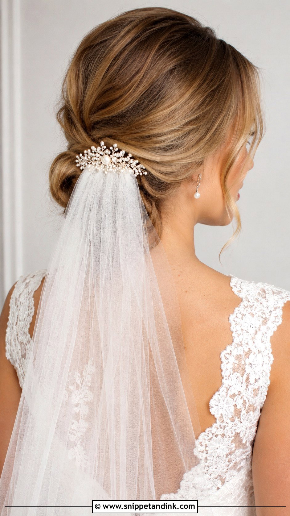 Pearl Bridal Veil Comb - Snippet and Ink - 15 Pearl Bridal Hair Accessories
