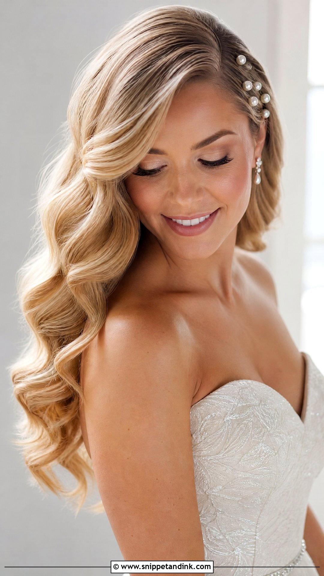 Pearl Bridal Waves - Snippet and Ink - 15 Bridal Hairstyles with Pearls