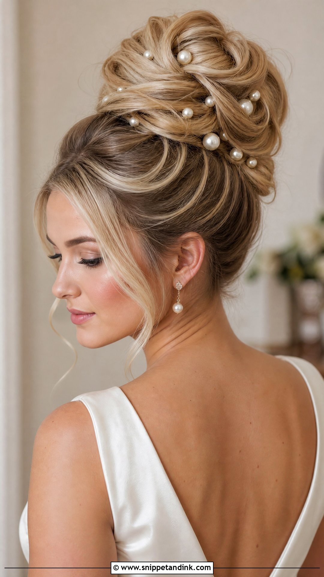 Pearl Bride High Bun - Snippet and Ink - 15 Bride High Bun Hairstyles