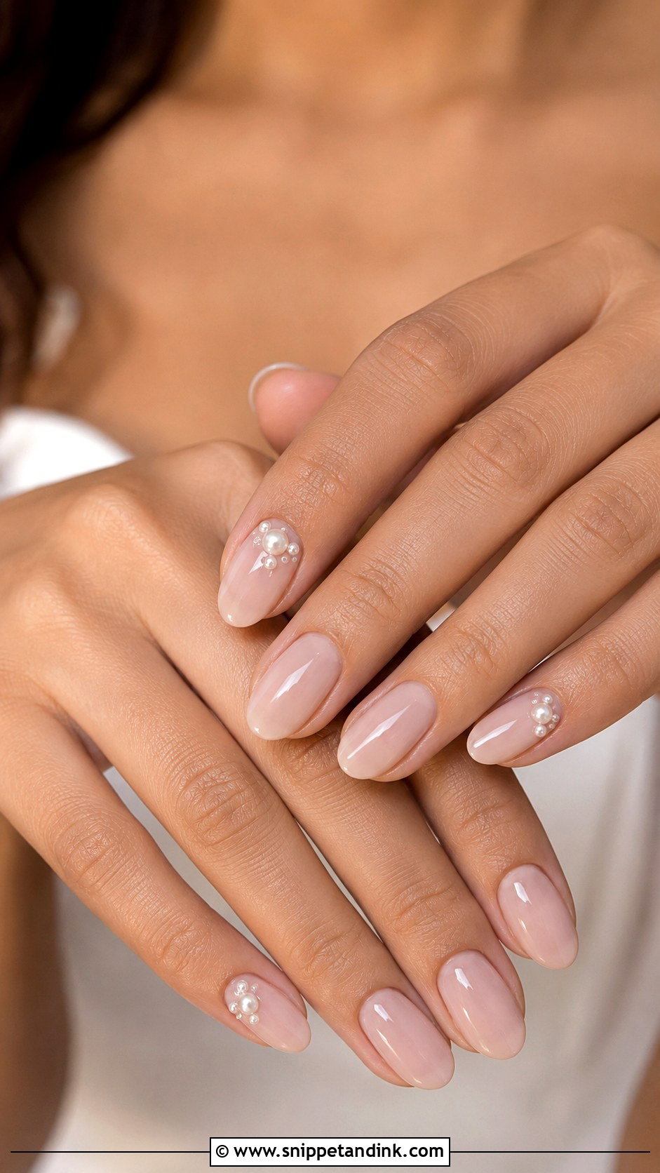 Pearl Bridesmaid Nails - Snippet and Ink - 20 Wedding Nail Inspo for Bridesmaids Ideas
