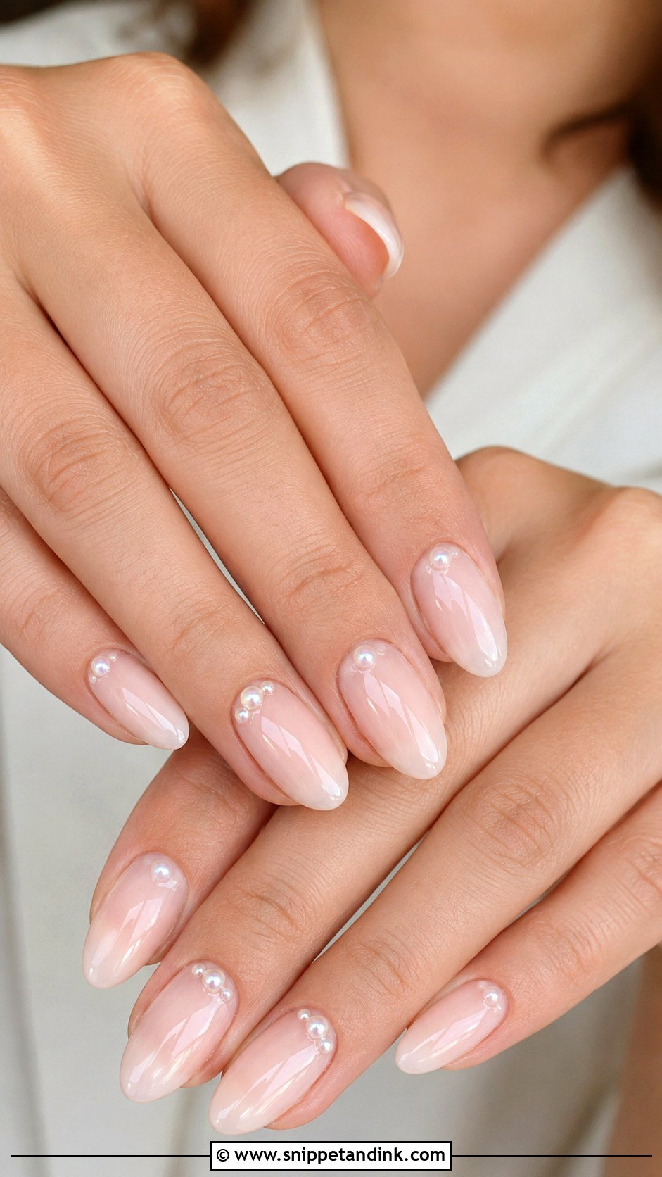 Pearl Bridesmaid Nails - Snippet and Ink - 20 Bridesmaid Wedding Nails