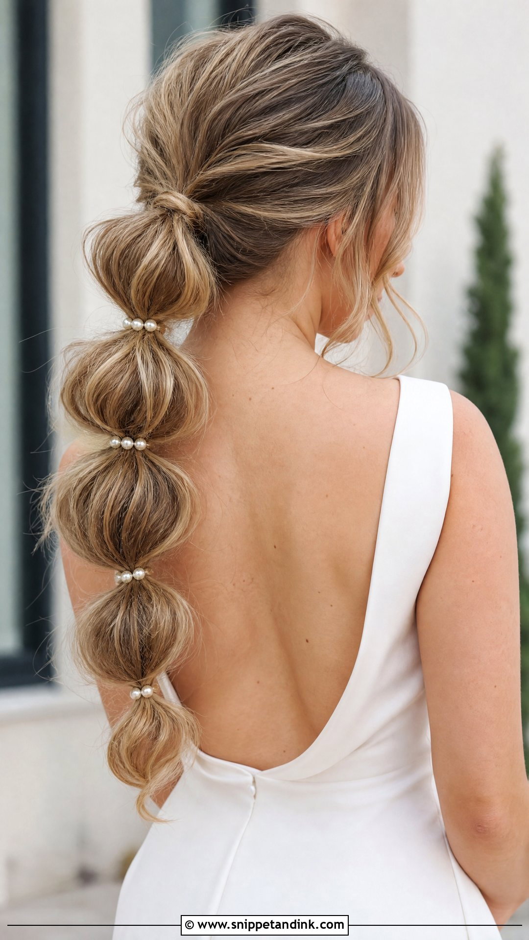 Pearl Bubble Braid - Snippet and Ink - 20 Wedding Hair with Pearls Ideas