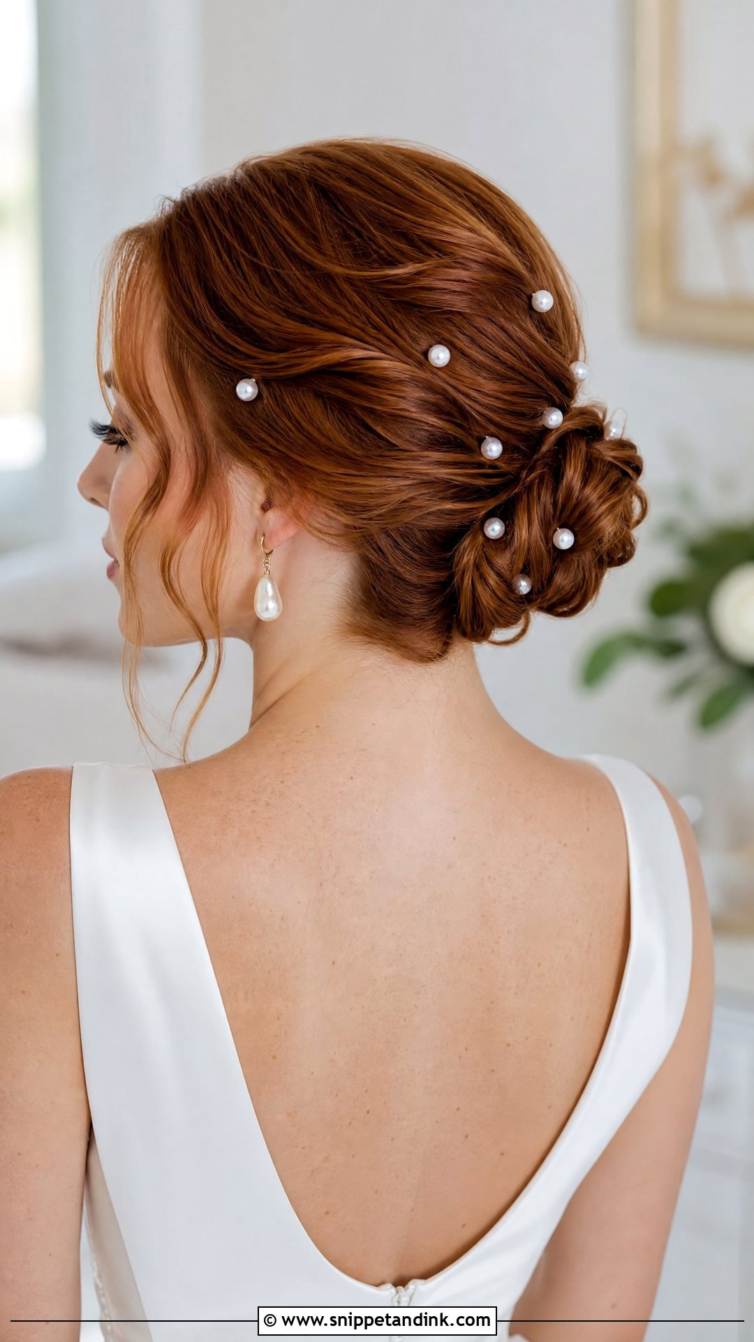 Pearl Bun For Short Hair Wedding - Snippet and Ink - 15 Bun for Short Hair Wedding Ideas
