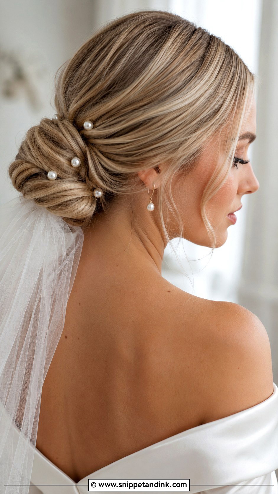 Pearl Bun Wedding Hairstyle - Snippet and Ink - 15 Luxury Wedding Hairstyles