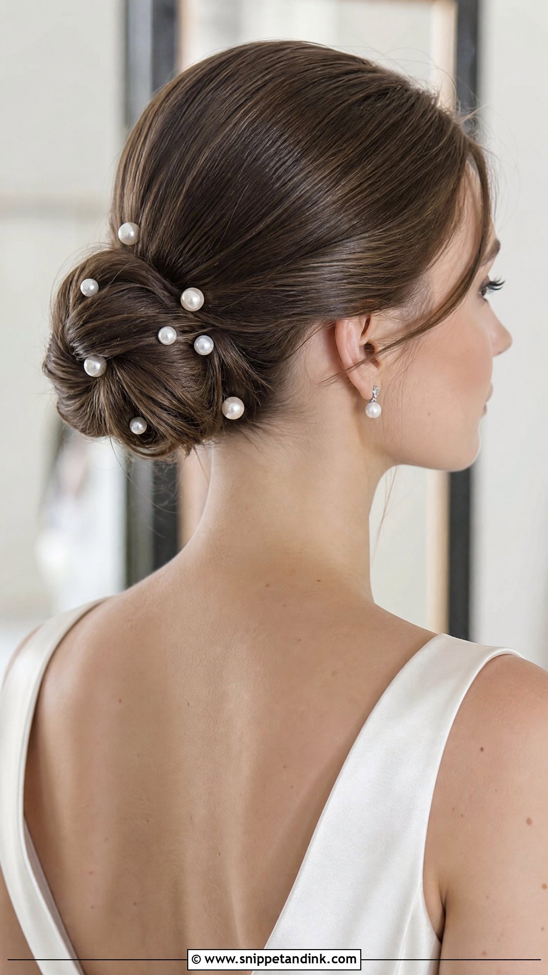 Pearl Bun Wedding Hairstyle - Snippet and Ink - 15 All Up Wedding Hairstyles