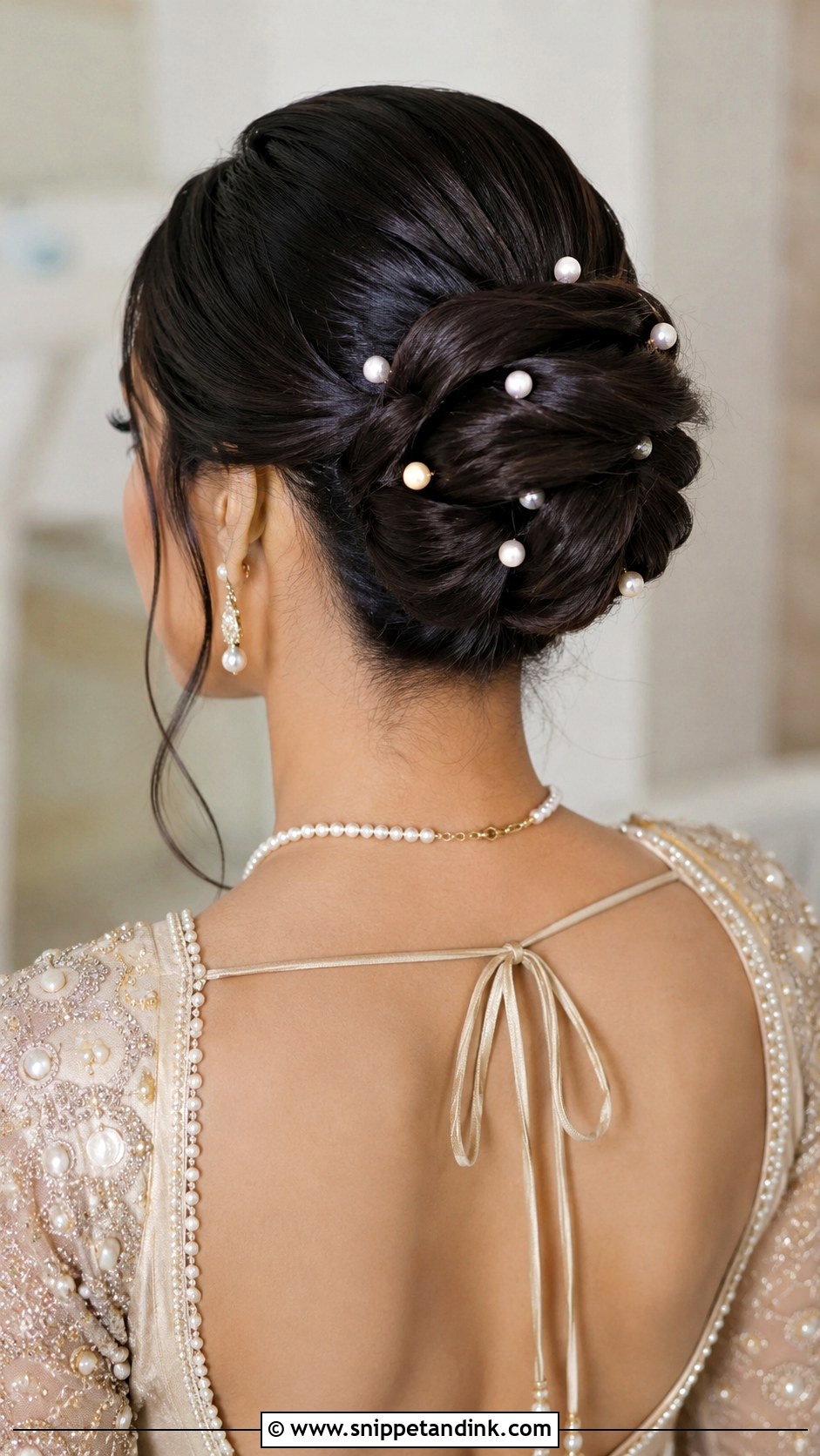 Pearl Bun for Wedding - Snippet and Ink - 20 Ban Hairstyle Indian Wedding Ideas