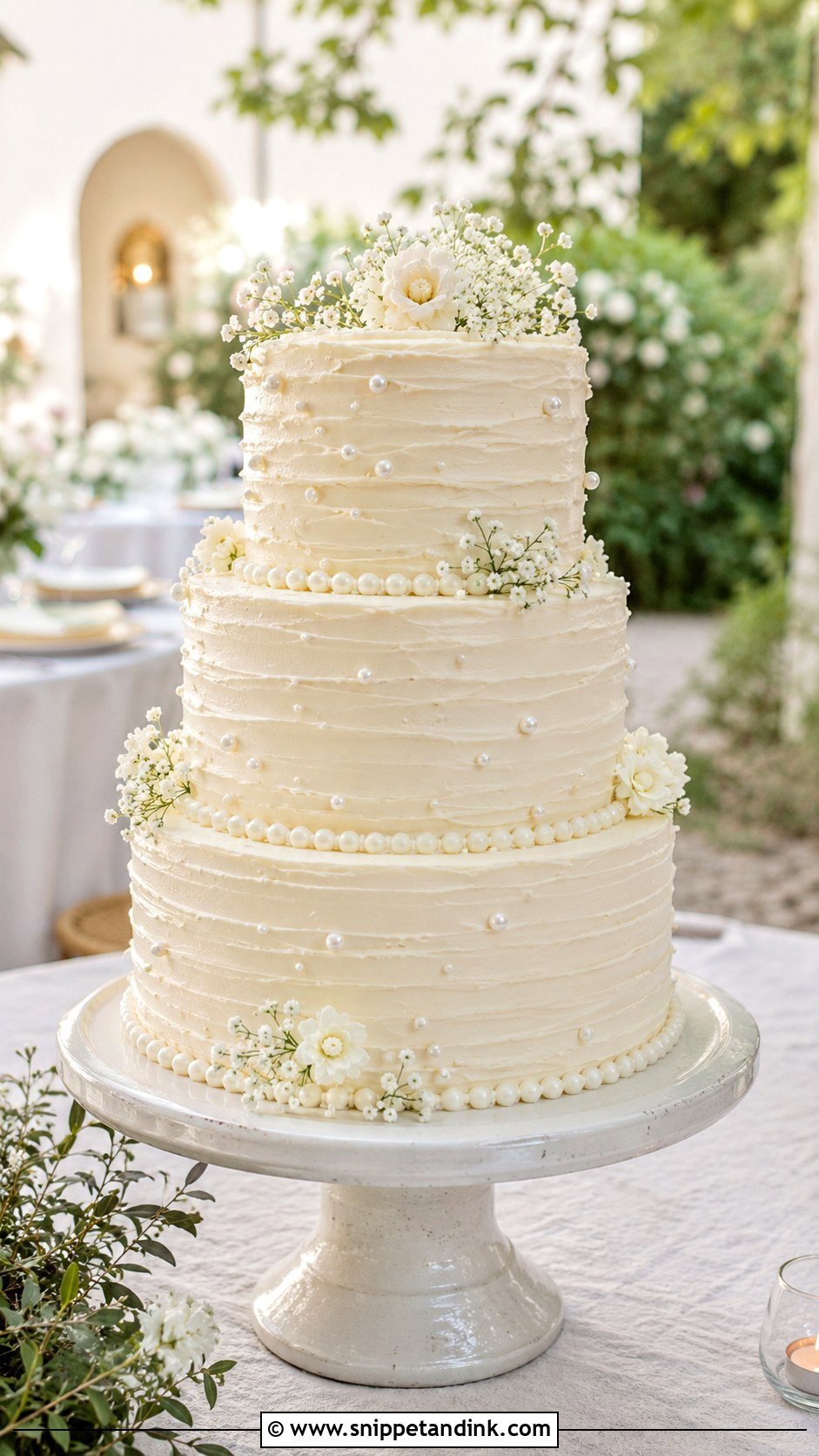 Pearl Buttercream Wedding Cake - Snippet and Ink - 20 Cakes with Pearls for Wedding