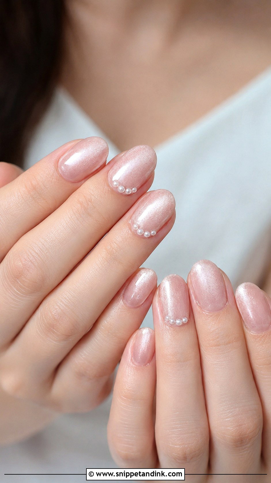 Pearl Cat Eye Bridal Wedding Nails - Snippet and Ink - 20 Cat Eye Bridal Wedding Nails