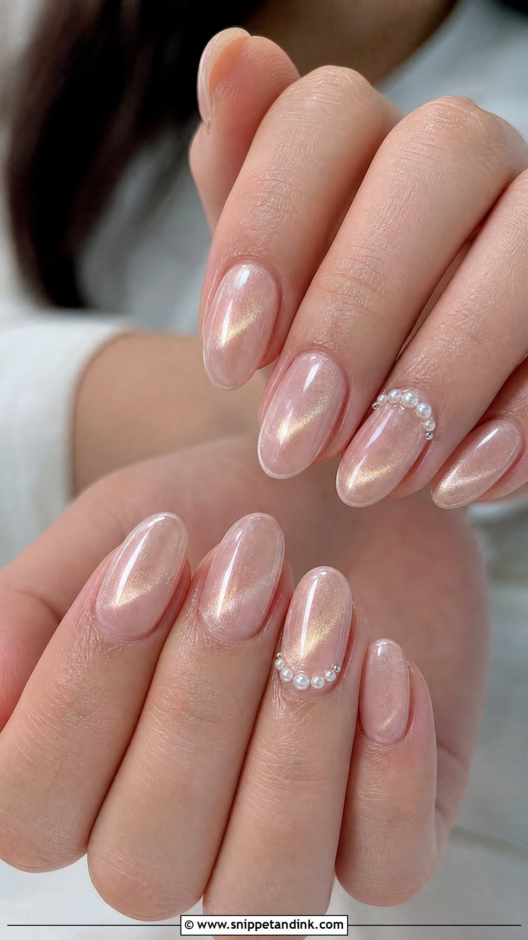 Pearl Cat Eye Wedding Nails - Snippet and Ink - 25 Wedding Nails with Pearls