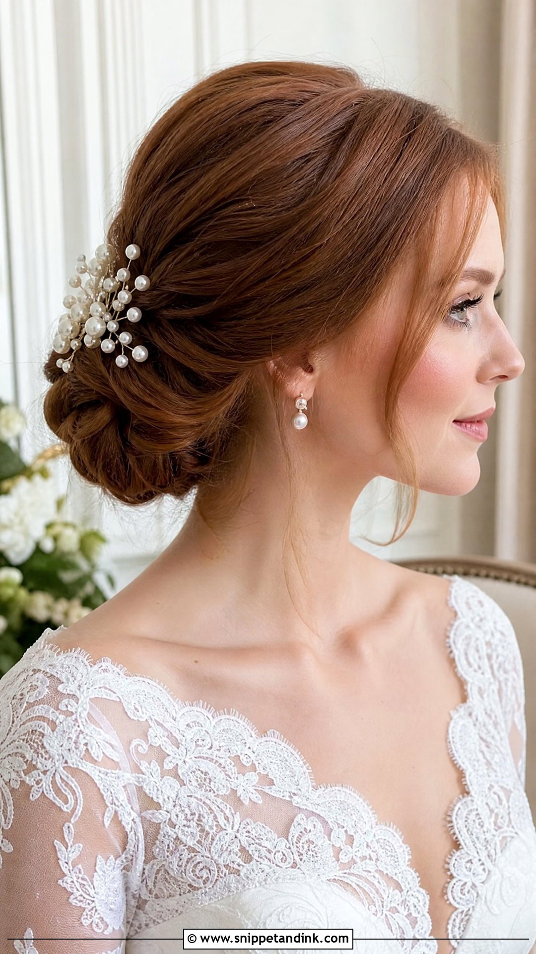 Pearl Chignon Wedding Hairstyle - Snippet and Ink - 20 Wedding Hairstyles Pearls