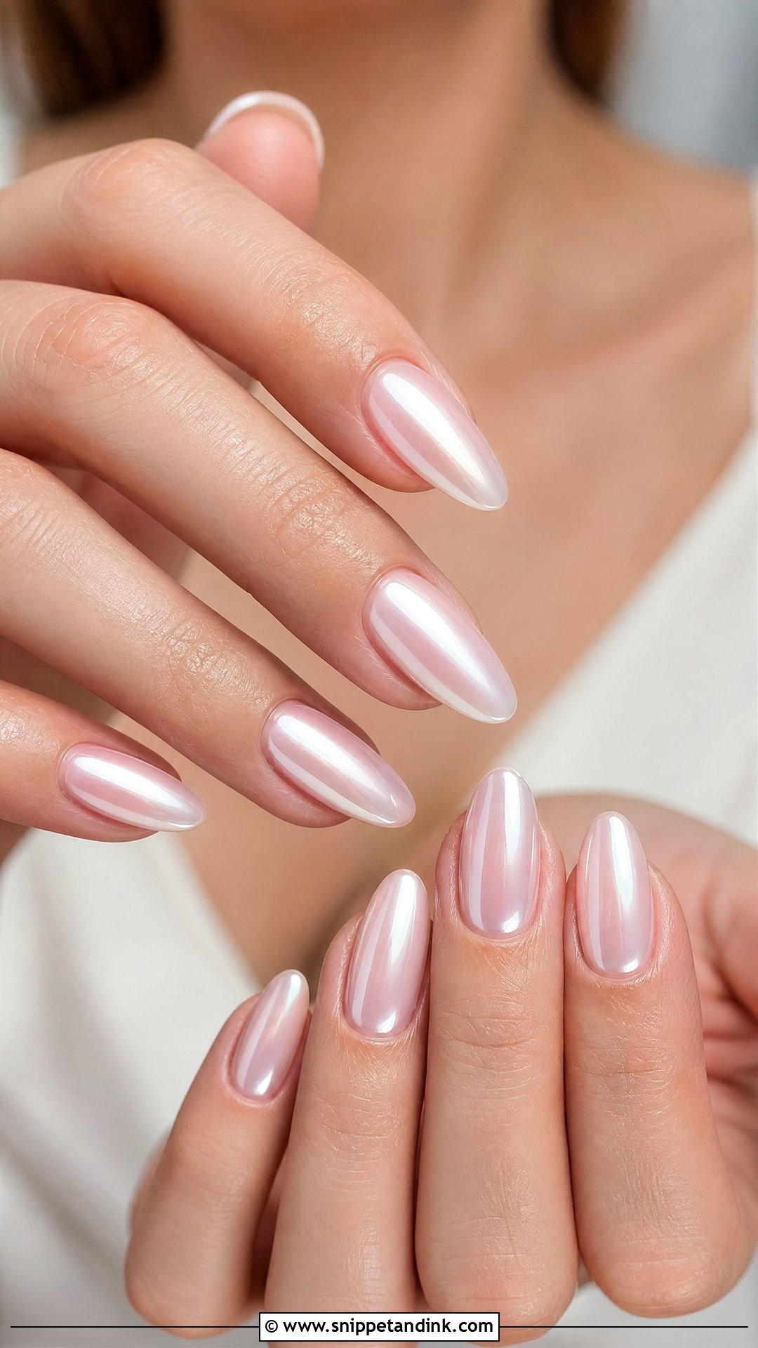 Pearl Chrome Acrylic Wedding Nails - Snippet and Ink - 25 Acrylic Wedding Nails for Bride