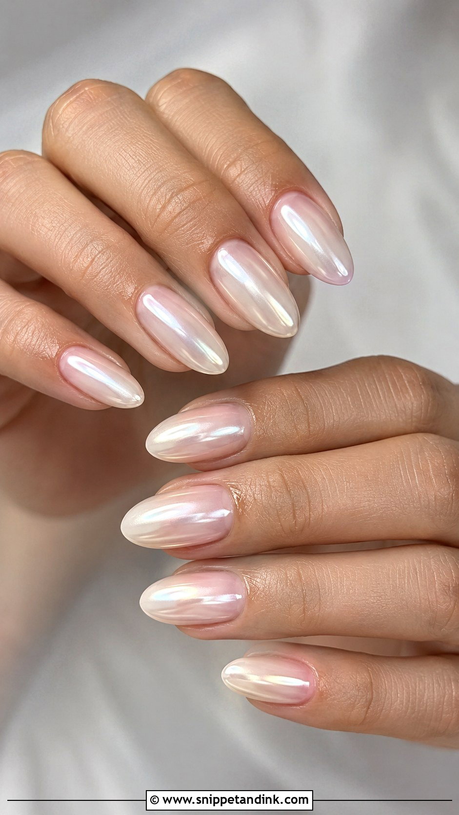 Pearl Chrome Acrylic Wedding Nails - Snippet and Ink - 20 Acrylic Nails for Wedding