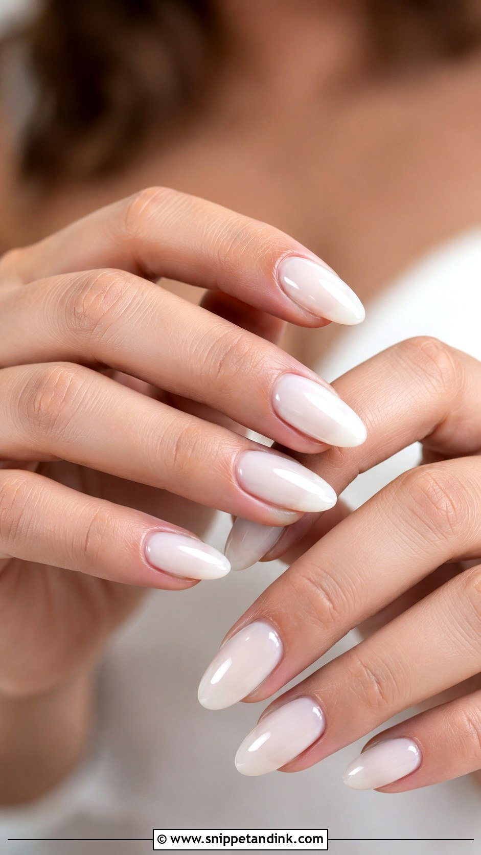 Pearl Chrome Almond Wedding Nails - Snippet and Ink - 20 Almond Shape Wedding Nails Bride