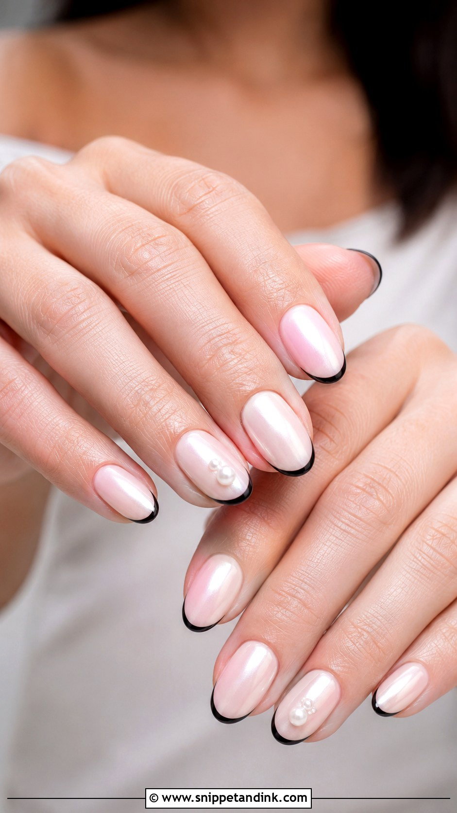 Pearl Chrome Alt Wedding Nails - Snippet and Ink - 20 Alt Wedding Nails