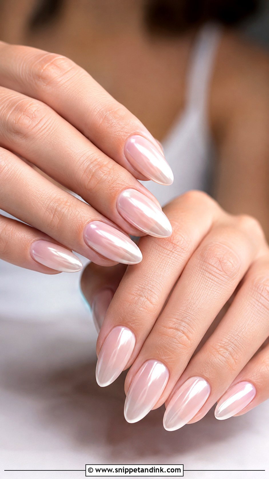 Pearl Chrome Anniversary Nails - Snippet and Ink - 20 Wedding Anniversary Nails Ideas