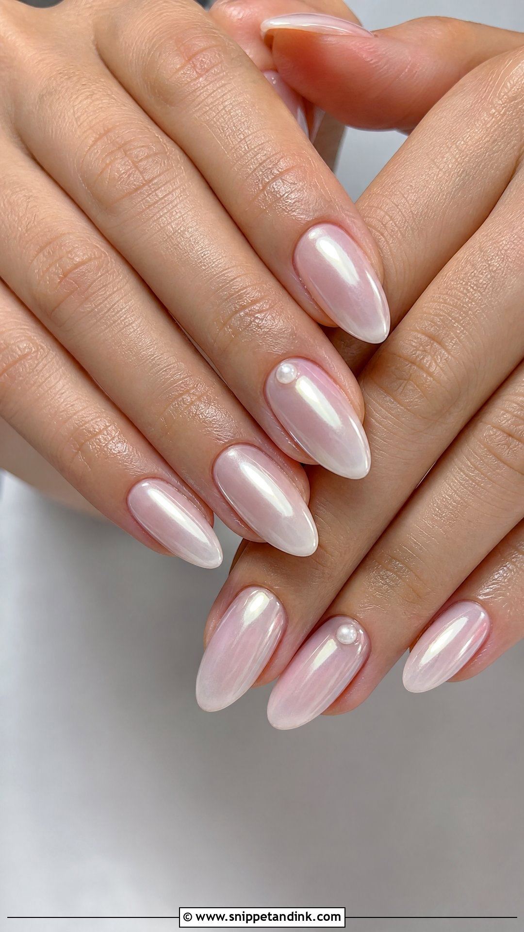 Pearl Chrome Beach Wedding Nails - Snippet and Ink - 25 Beach Wedding Nails