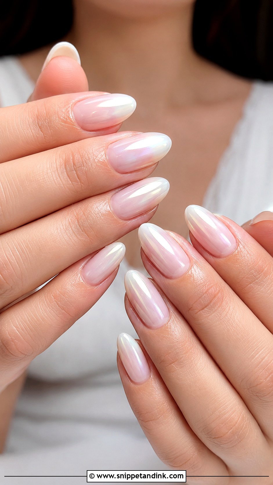 Pearl Chrome Bridal Acrylic Nails - Snippet and Ink - 20 Bridal Acrylic Nails