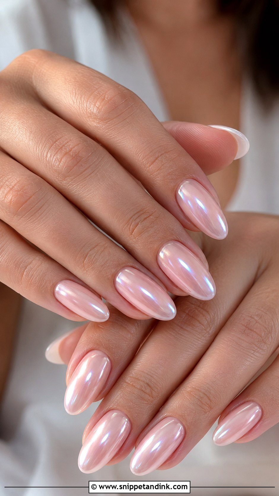 Pearl Chrome Bridal Nail Extensions - Snippet and Ink - 20 Bridal Nail Extensions Brides Ideas