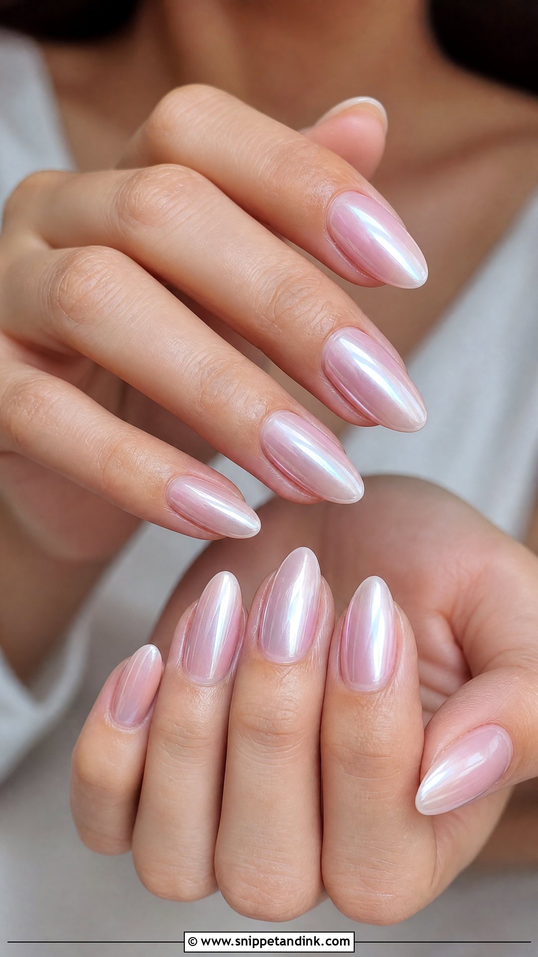 Pearl Chrome Bridal Nails - Snippet and Ink - 25 Bridal Nail Ideas Brides