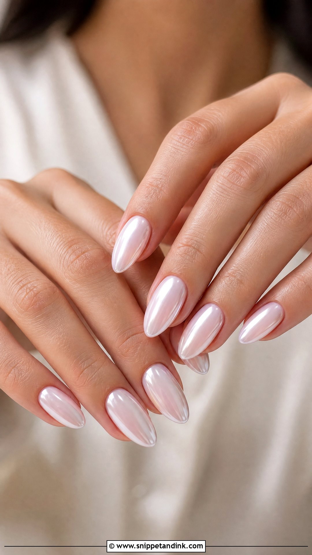 Pearl Chrome Bridal Nails - Snippet and Ink - 25 Bridal Nails 2025