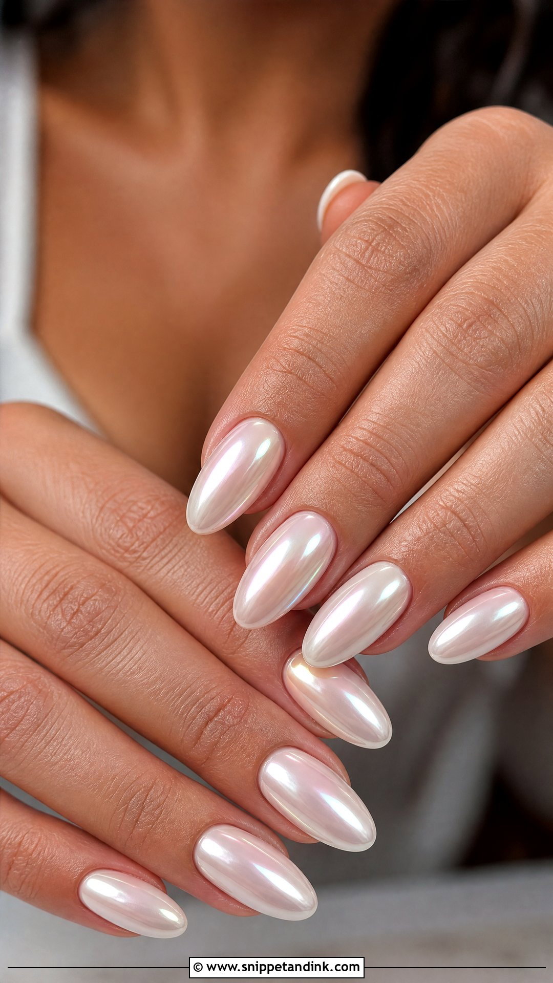 Pearl Chrome Bridal Nails - Snippet and Ink - 25 Bridal Nail Art Designs