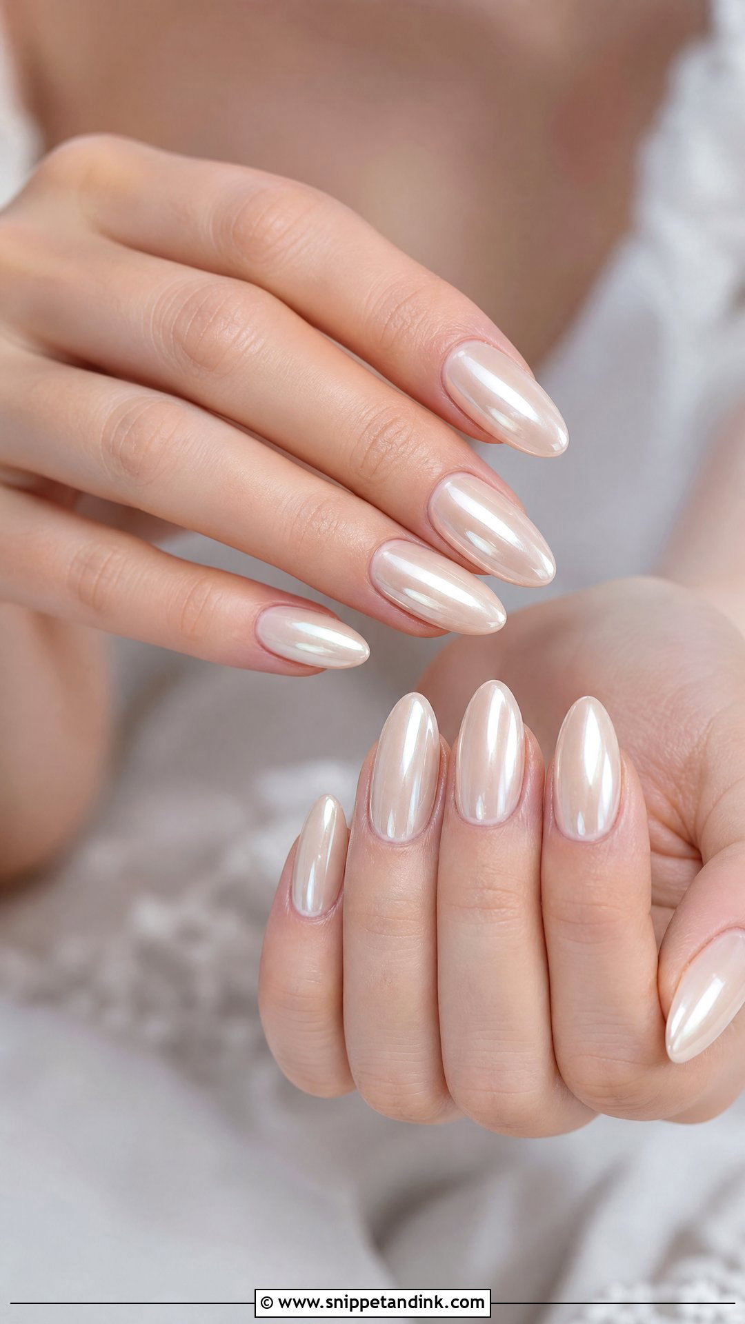 Pearl Chrome Bridal Nails - Snippet and Ink - 25 Bridal Nail Designs Brides